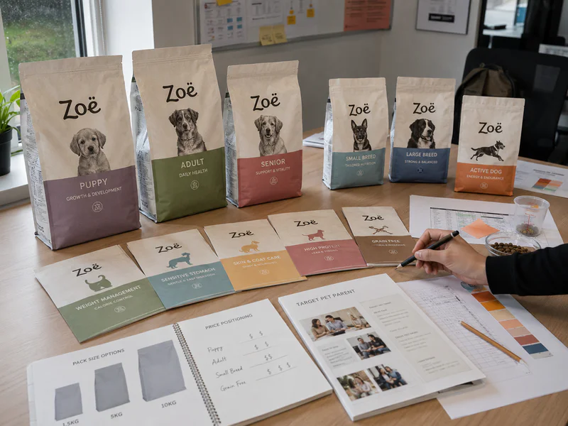 Choosing dry dog food formula direction from product plan