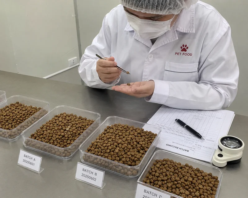 Monitoring kibble forming on the line