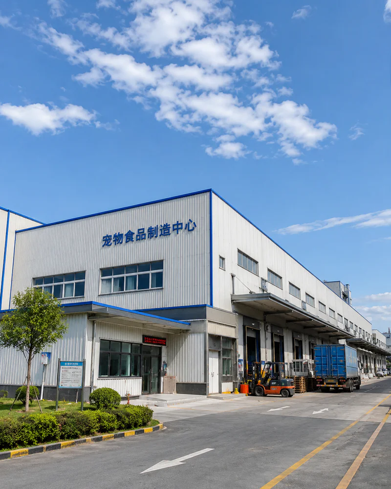 Overview of the dry pet food production hall