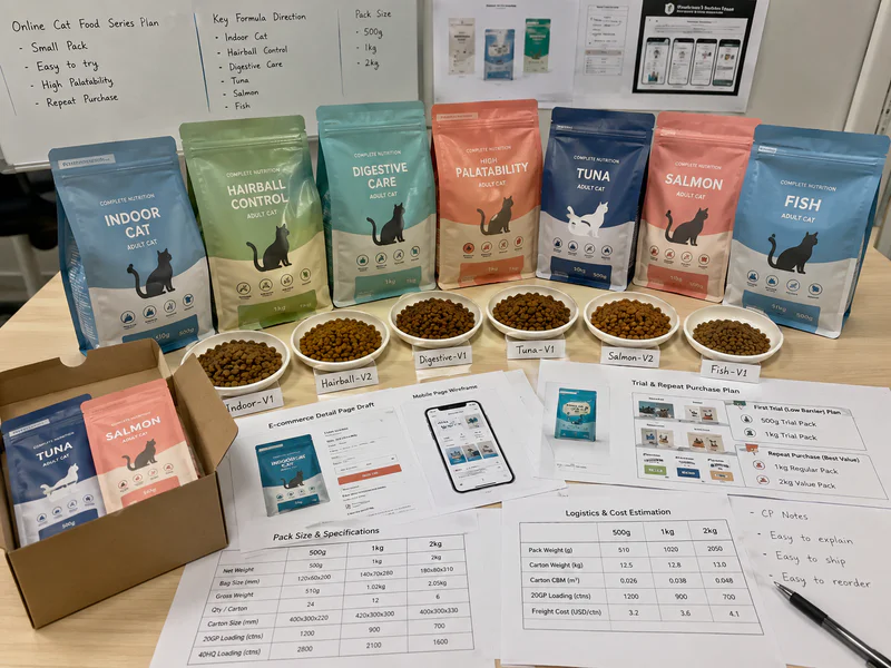 Small-pack dry cat food for online sales