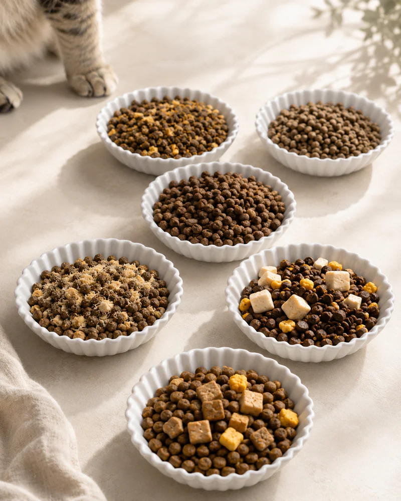 Dry cat food kibble ready for OEM and private label sourcing