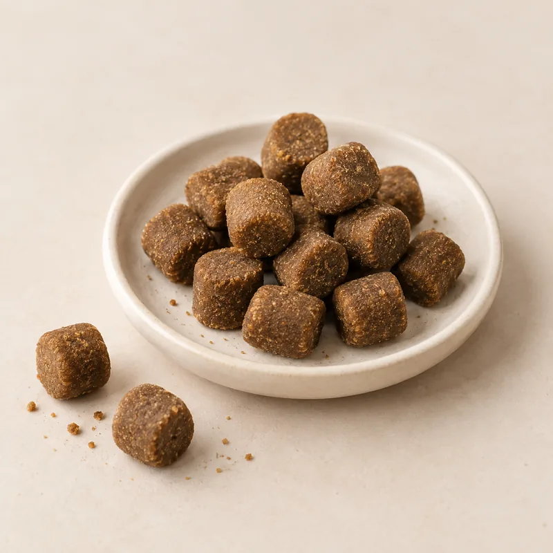 Calming Soft Chews product concept on a neutral studio background