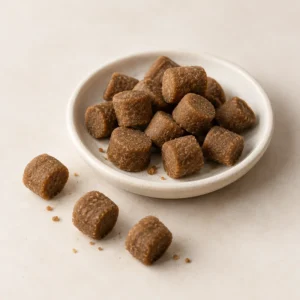 Cranberry Soft Chews product concept on a neutral studio background
