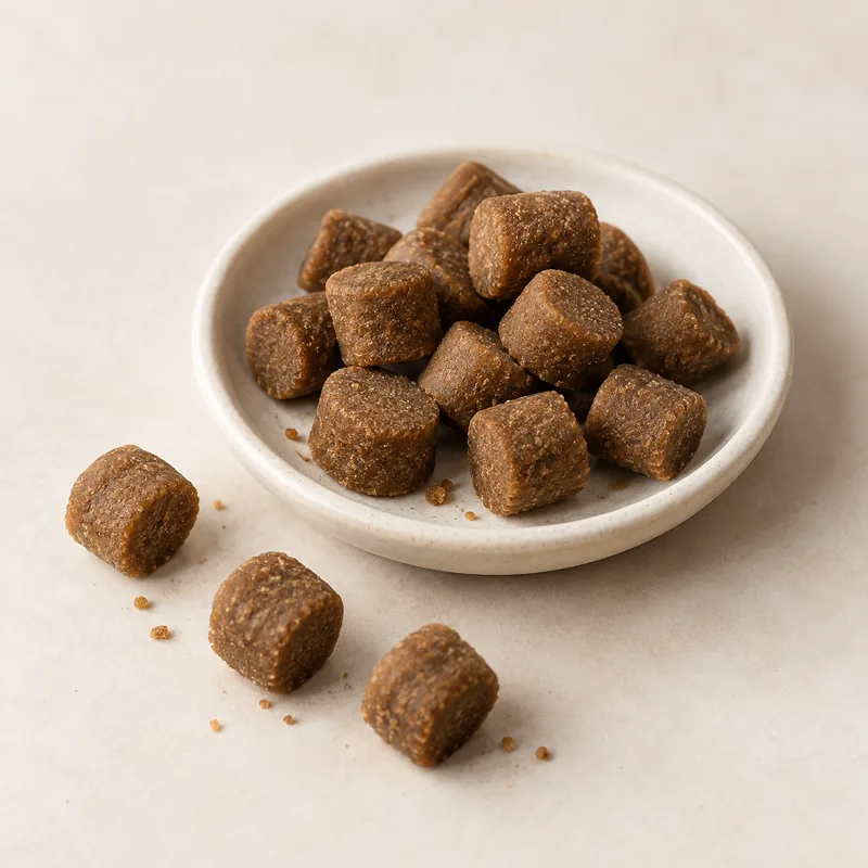 Cranberry Soft Chews product concept on a neutral studio background