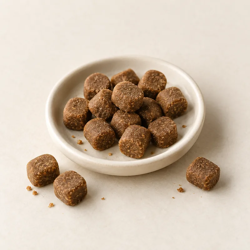 Hairball Support Soft Chews for Cats product concept on a neutral studio background