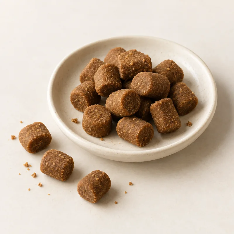 Skin Sensitivity Soft Chews product concept on a neutral studio background