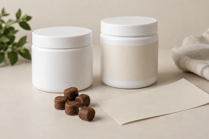 Private Label Packaging Concept on a neutral background