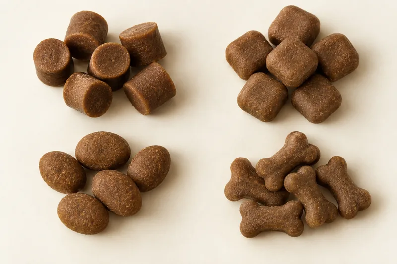 Soft Chew Shape Concepts on a neutral background